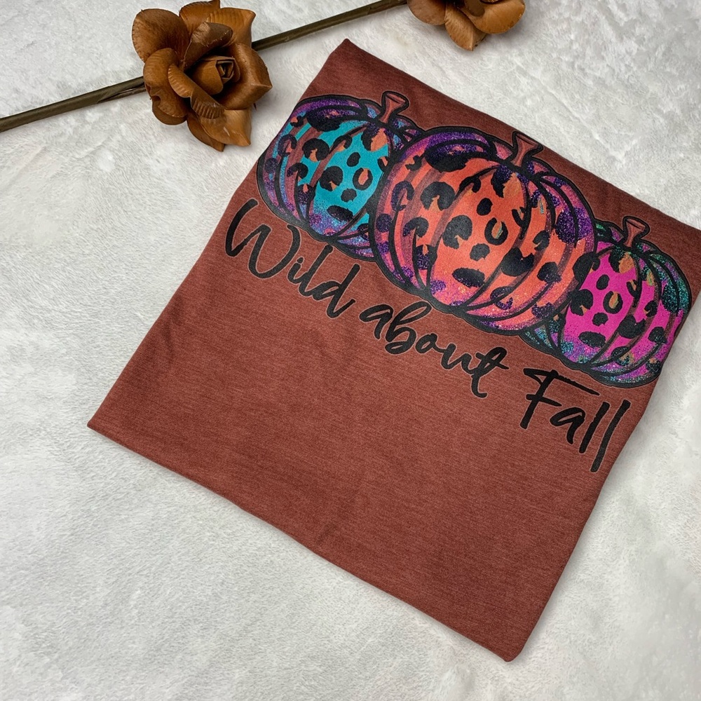 Wild About Fall Pumpkin Graphic Women Tee